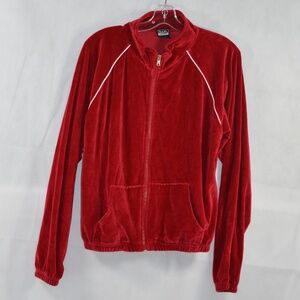 Red Stretch Velour Soft Jacket SZ XL B.U.M